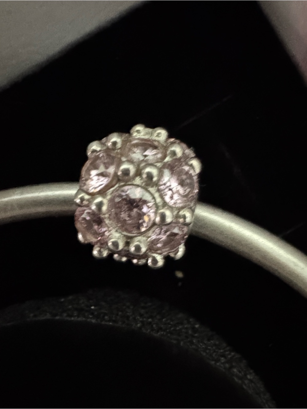 Pandora compatible Pink Gemstone Cluster Charm